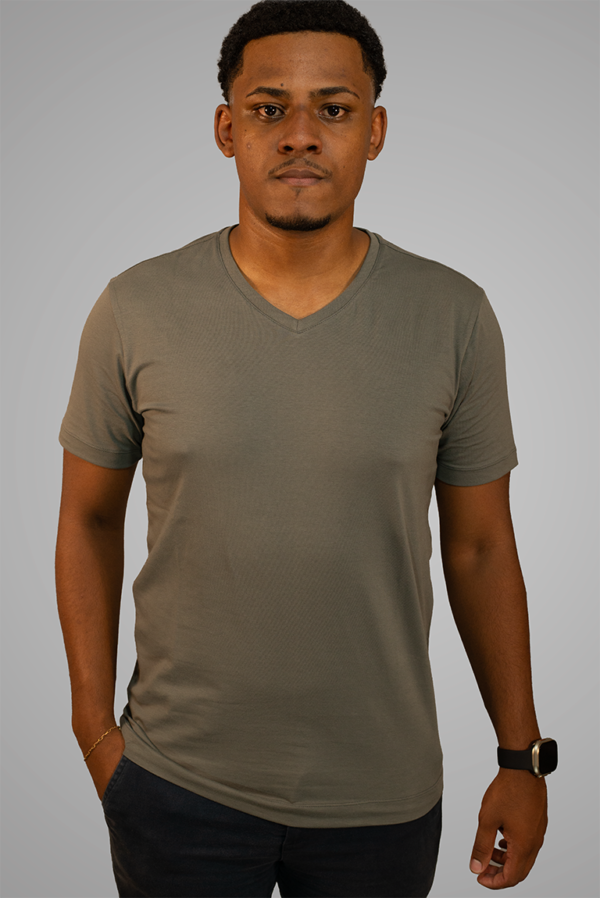 Camiseta de Algodão Egípcio - Gola V - Manga Curta - Image 2