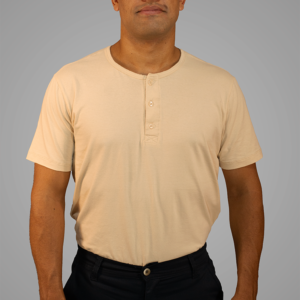 Camisa Henley de Algodão Egípcio - Manga Curta