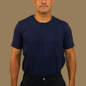 Camisa Henley de Algodão Egípcio - Manga Curta
